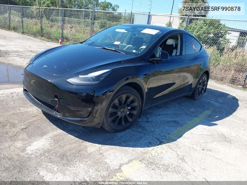 2024 TESLA MODEL Y VIN 7SAYGAEE5RF990878 — фото 2