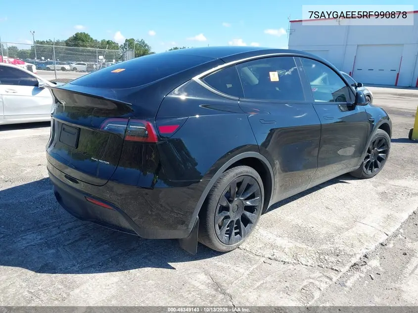2024 TESLA MODEL Y VIN 7SAYGAEE5RF990878 — фото 4