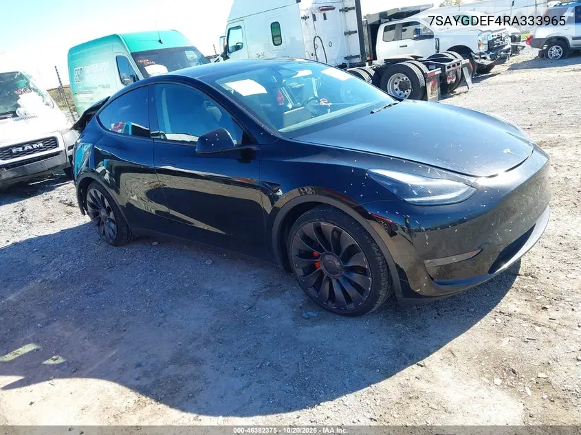 TESLA MODEL Y 2024, VIN 7SAYGDEF4RA333965
