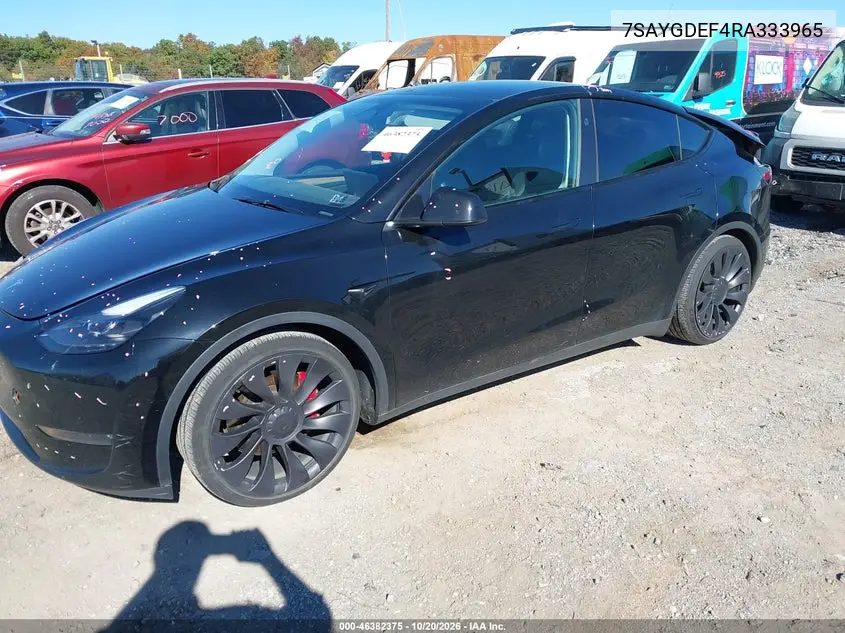 2024 TESLA MODEL Y VIN 7SAYGDEF4RA333965 — фото 2