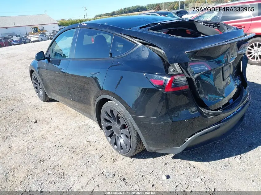 2024 TESLA MODEL Y VIN 7SAYGDEF4RA333965 — фото 3