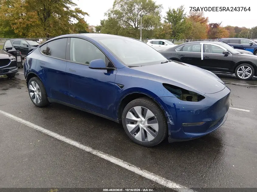 TESLA MODEL Y 2024, VIN 7SAYGDEE5RA243764