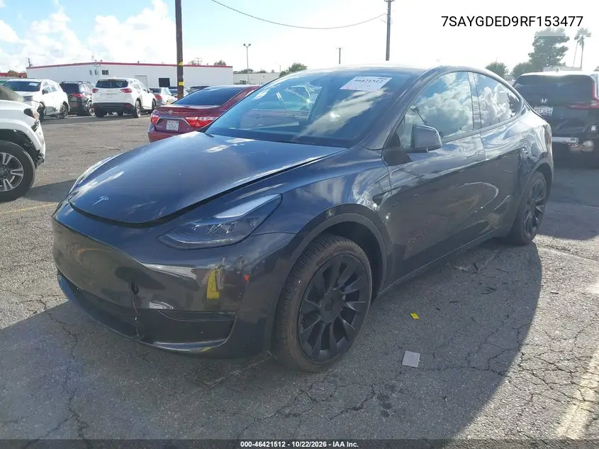 2024 TESLA MODEL Y VIN 7SAYGDED9RF153477 — фото 2