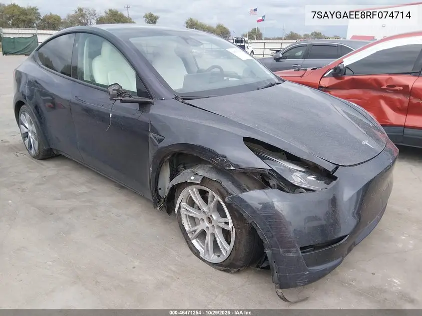 TESLA MODEL Y 2024, VIN 7SAYGAEE8RF074714