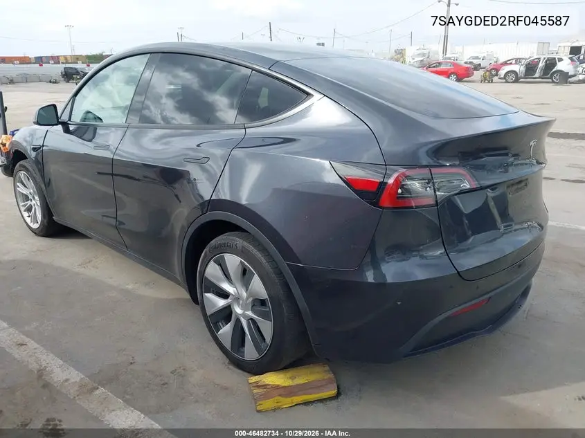 2024 TESLA MODEL Y VIN 7SAYGDED2RF045587 — фото 3