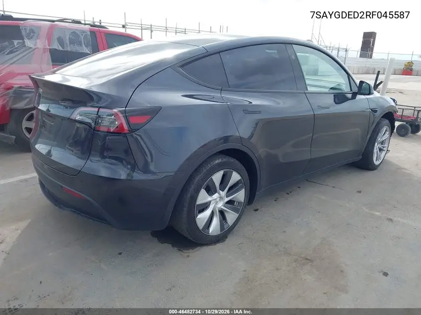2024 TESLA MODEL Y VIN 7SAYGDED2RF045587 — фото 4