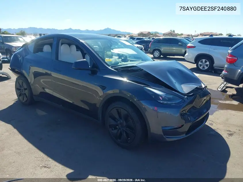 TESLA MODEL Y 2025, VIN 7SAYGDEE2SF240880