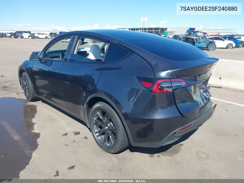 2025 TESLA MODEL Y VIN 7SAYGDEE2SF240880 — фото 3