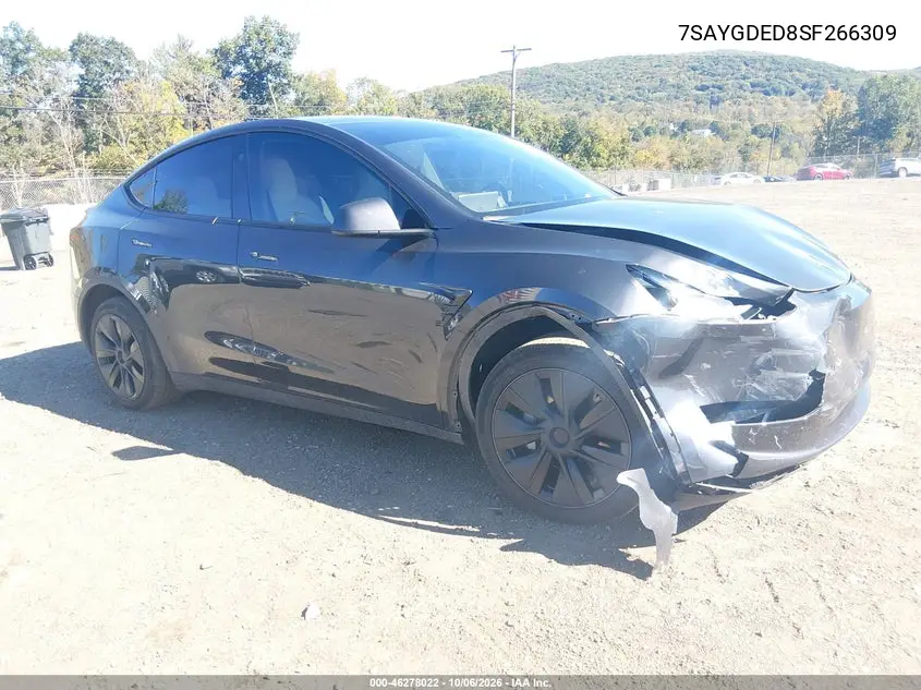 TESLA MODEL Y 2025, VIN 7SAYGDED8SF266309