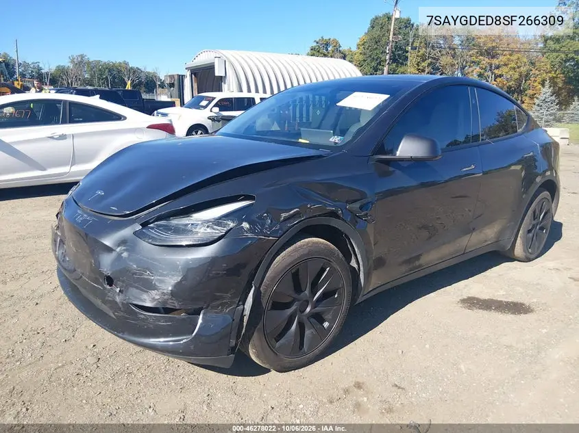 2025 TESLA MODEL Y VIN 7SAYGDED8SF266309 — фото 2