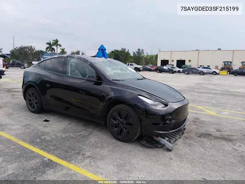 TESLA MODEL Y 2025, VIN 7SAYGDED3SF215199