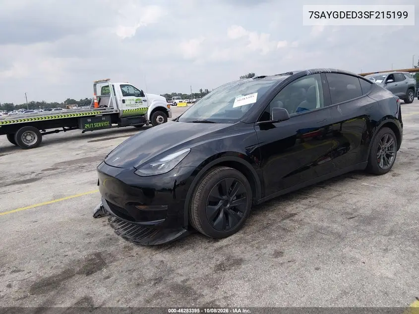 2025 TESLA MODEL Y VIN 7SAYGDED3SF215199 — фото 2