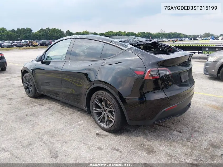 2025 TESLA MODEL Y VIN 7SAYGDED3SF215199 — фото 3