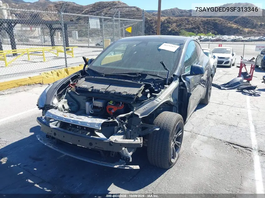2025 TESLA MODEL Y VIN 7SAYGDED9SF313346 — фото 2