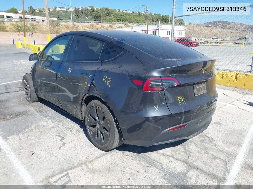 2025 TESLA MODEL Y VIN 7SAYGDED9SF313346 — фото 3