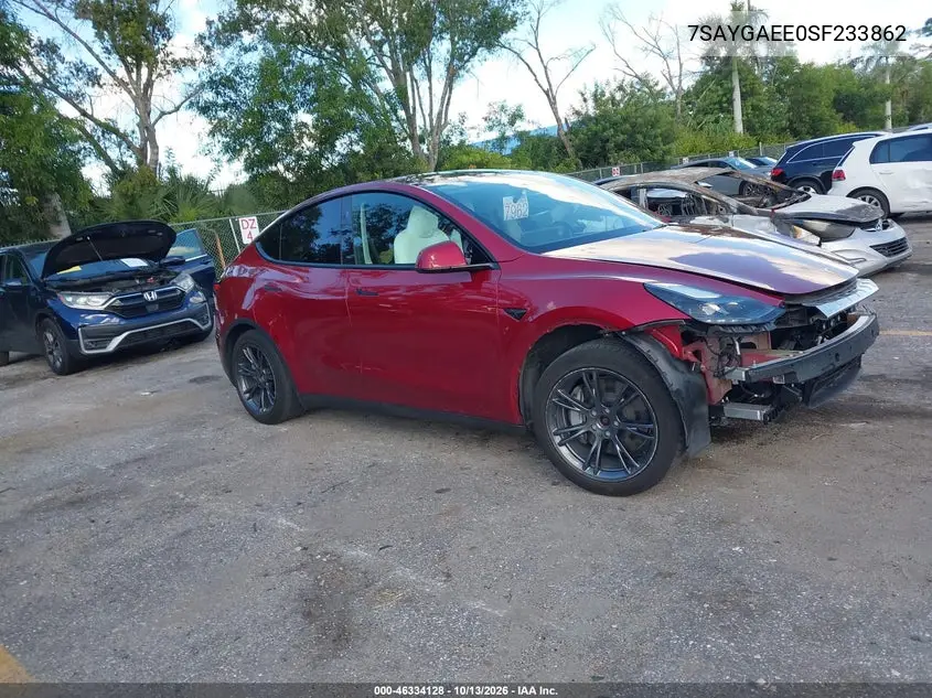 TESLA MODEL Y 2025, VIN 7SAYGAEE0SF233862