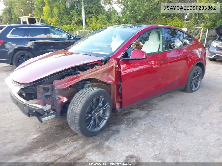 2025 TESLA MODEL Y VIN 7SAYGAEE0SF233862 — фото 2