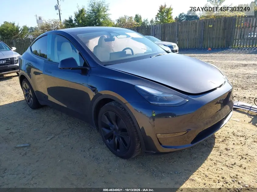 TESLA MODEL Y 2025, VIN 7SAYGDEE4SF303249