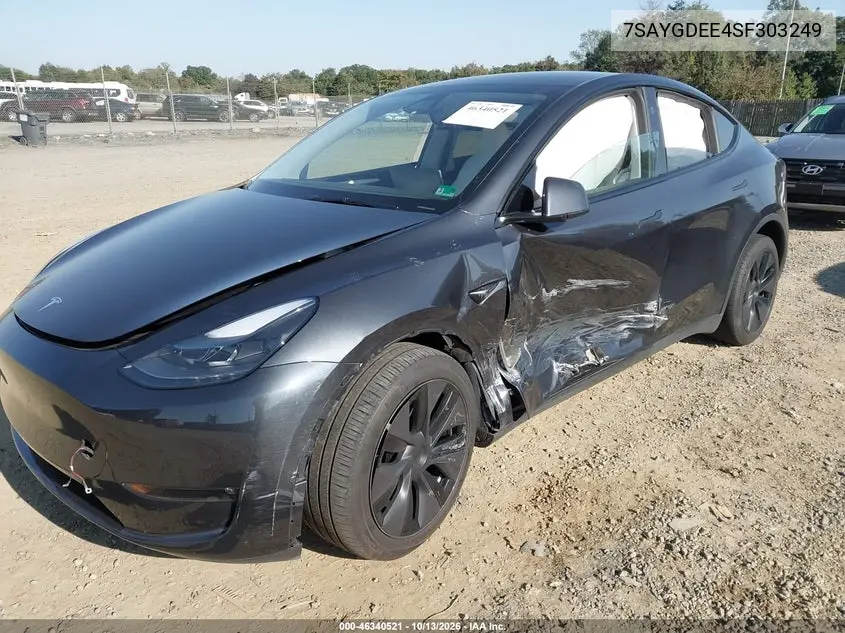 2025 TESLA MODEL Y VIN 7SAYGDEE4SF303249 — фото 2
