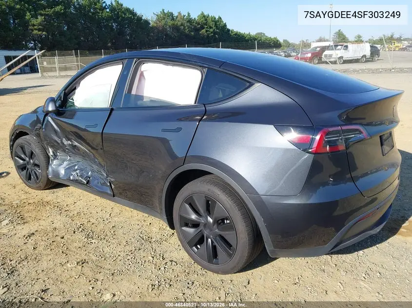 2025 TESLA MODEL Y VIN 7SAYGDEE4SF303249 — фото 3