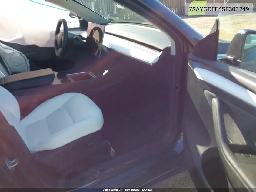 2025 TESLA MODEL Y VIN 7SAYGDEE4SF303249 — фото 5