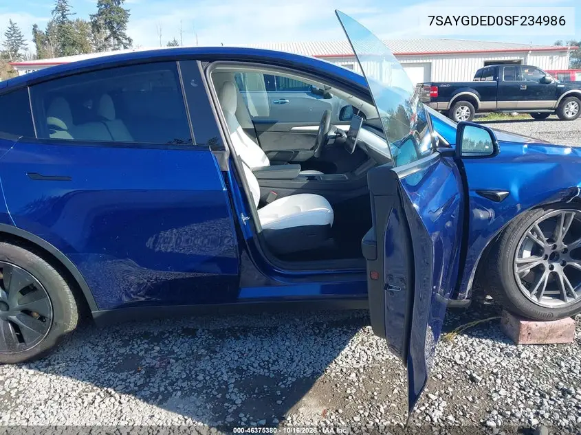 2025 TESLA MODEL Y VIN 7SAYGDED0SF234986 — фото 5