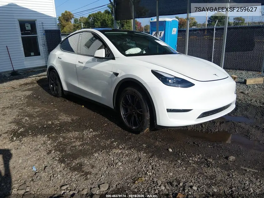 TESLA MODEL Y 2025, VIN 7SAYGAEEXSF259627