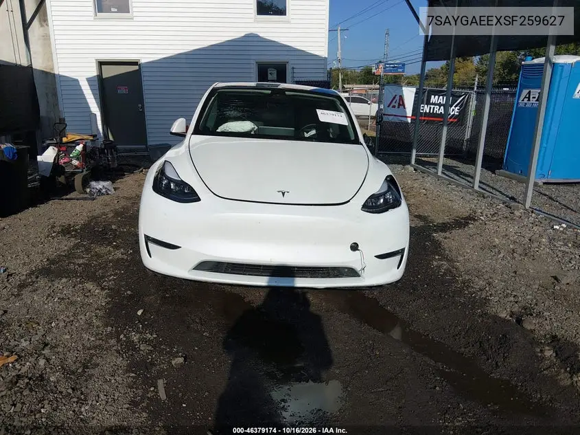 2025 TESLA MODEL Y VIN 7SAYGAEEXSF259627 — фото 12
