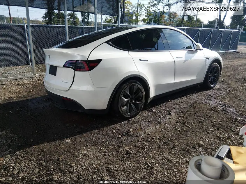 2025 TESLA MODEL Y VIN 7SAYGAEEXSF259627 — фото 4