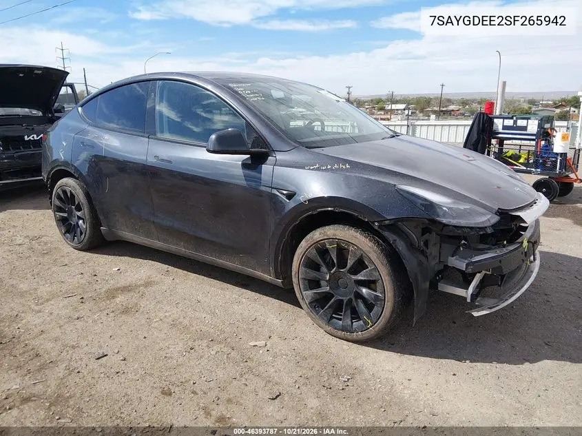 TESLA MODEL Y 2025, VIN 7SAYGDEE2SF265942