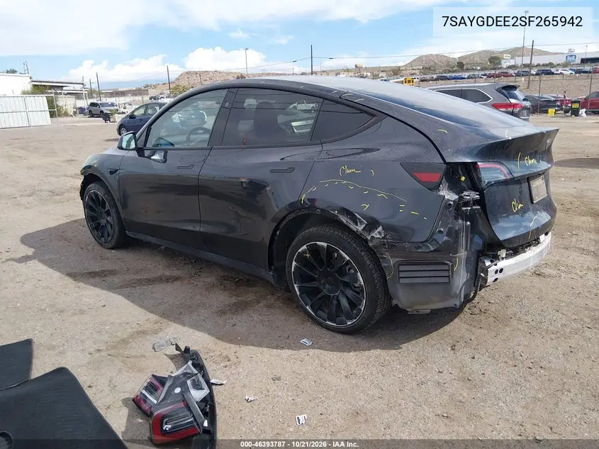 2025 TESLA MODEL Y VIN 7SAYGDEE2SF265942 — фото 3
