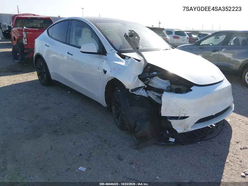 TESLA MODEL Y 2025, VIN 7SAYGDEE4SA352223