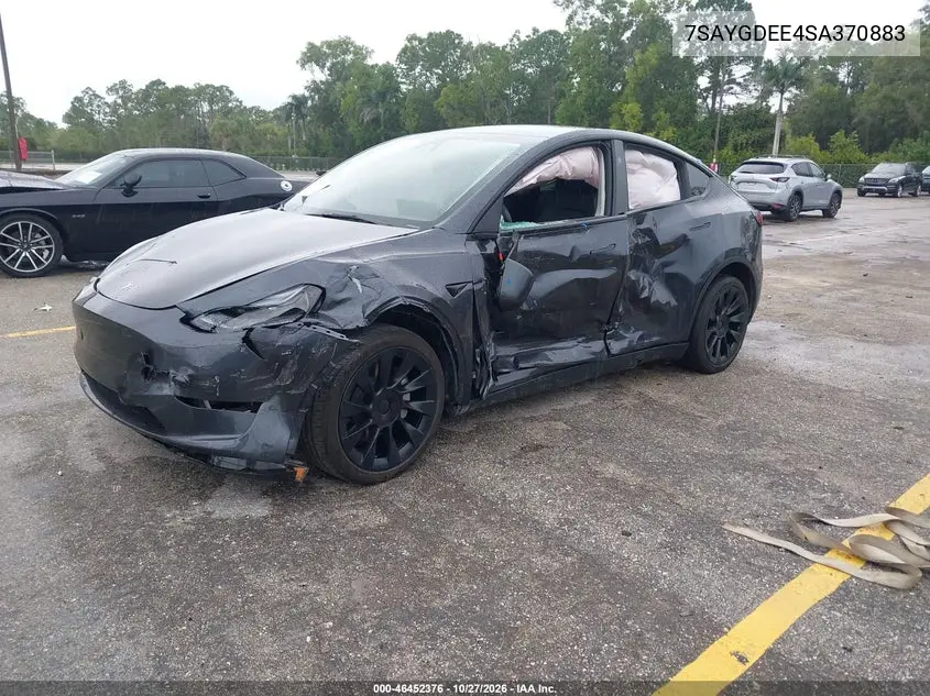 2025 TESLA MODEL Y VIN 7SAYGDEE4SA370883 — фото 2