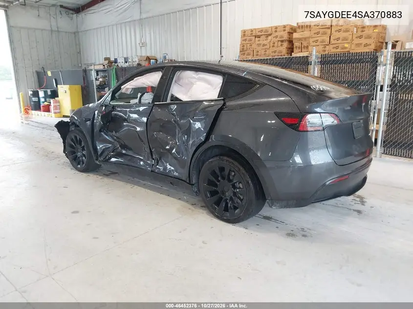 2025 TESLA MODEL Y VIN 7SAYGDEE4SA370883 — фото 3