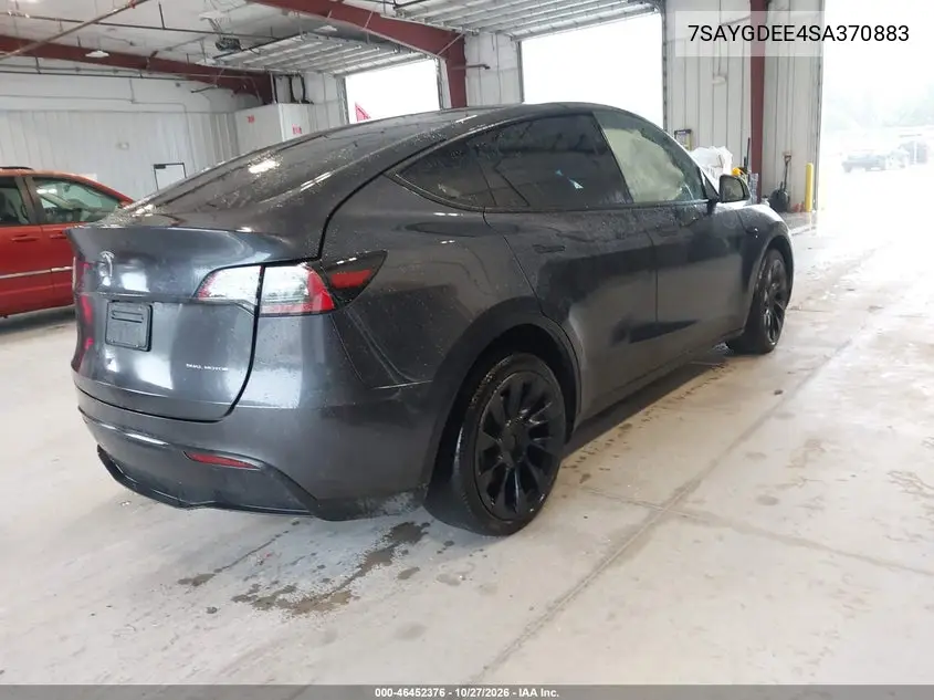 2025 TESLA MODEL Y VIN 7SAYGDEE4SA370883 — фото 4