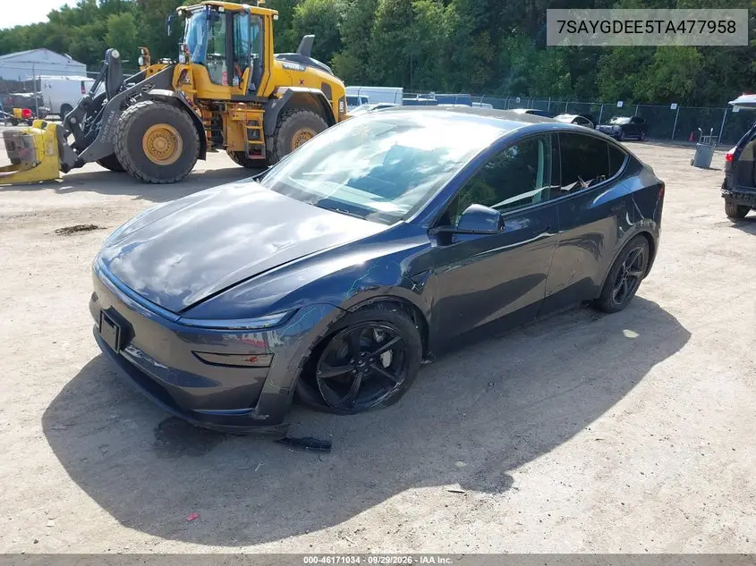 2026 TESLA MODEL Y VIN 7SAYGDEE5TA477958 — фото 2