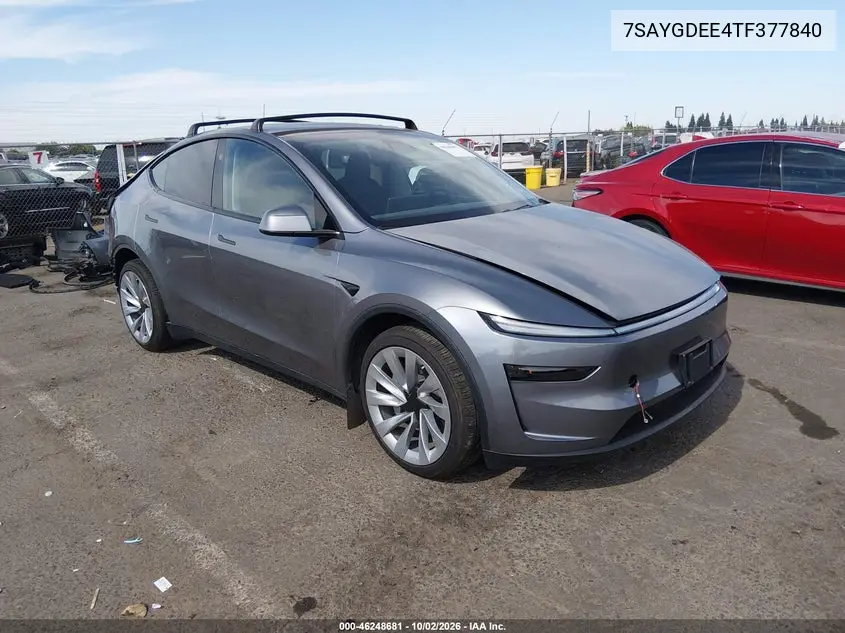 TESLA MODEL Y 2026, VIN 7SAYGDEE4TF377840