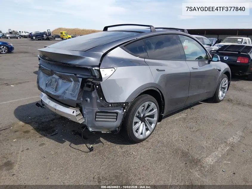 2026 TESLA MODEL Y VIN 7SAYGDEE4TF377840 — фото 4