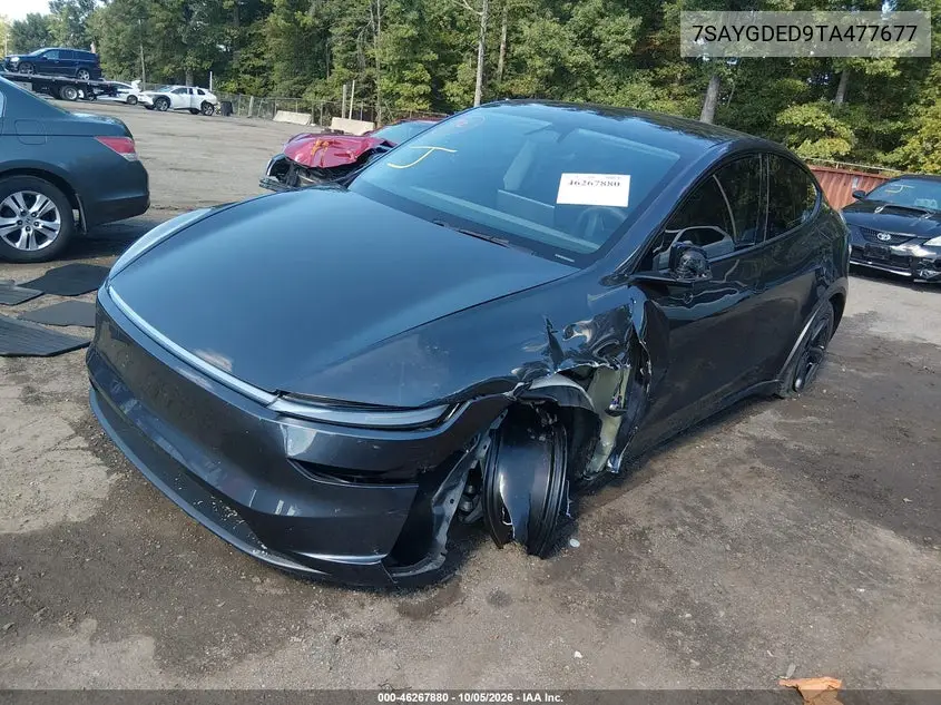 2026 TESLA MODEL Y VIN 7SAYGDED9TA477677 — фото 2