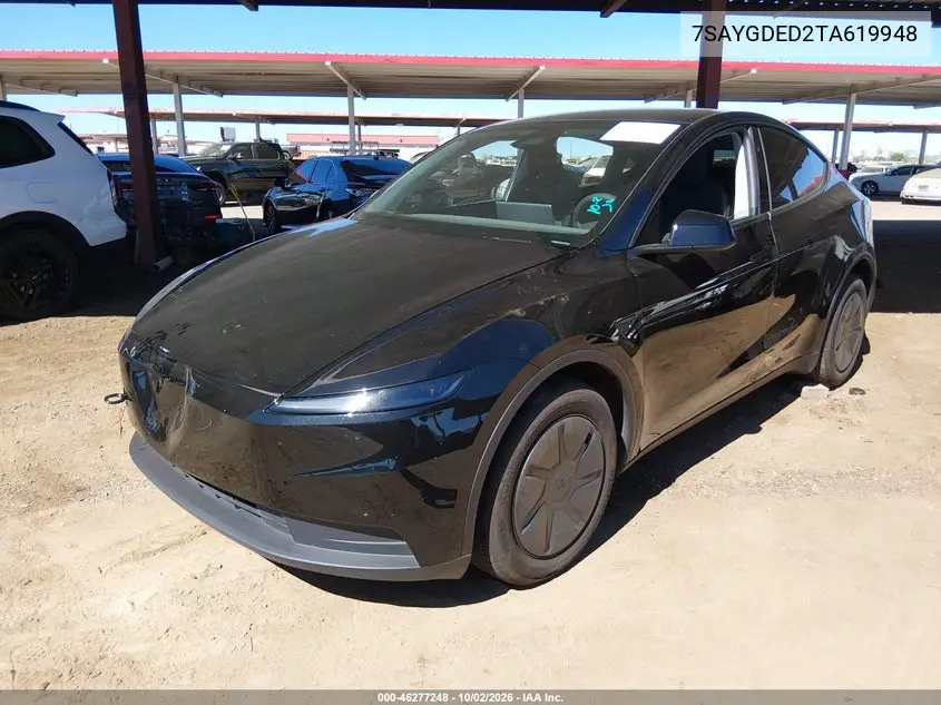 2026 TESLA MODEL Y VIN 7SAYGDED2TA619948 — фото 2