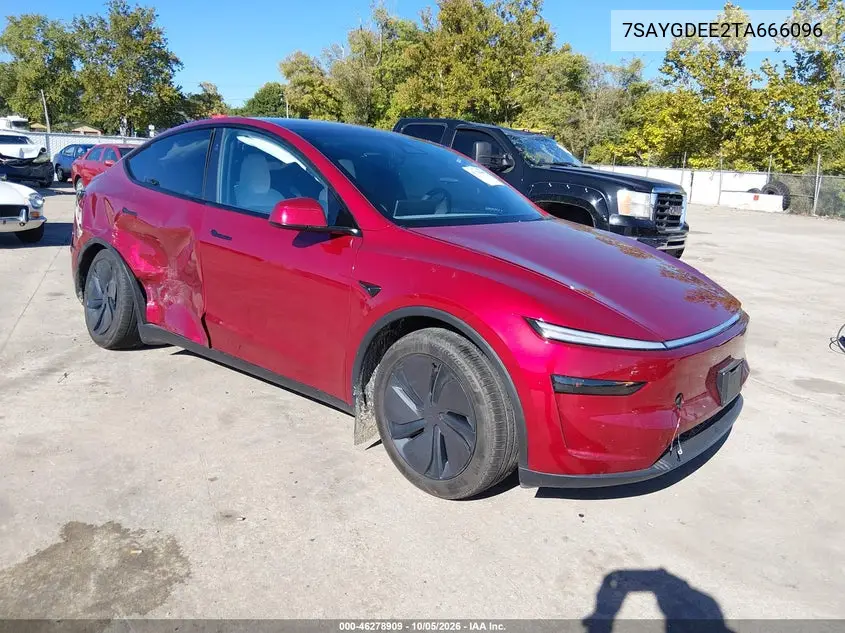 TESLA MODEL Y 2026, VIN 7SAYGDEE2TA666096