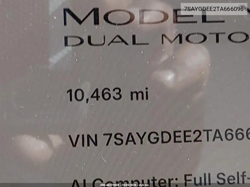 2026 TESLA MODEL Y VIN 7SAYGDEE2TA666096 — фото 16