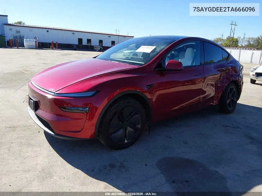 2026 TESLA MODEL Y VIN 7SAYGDEE2TA666096 — фото 2