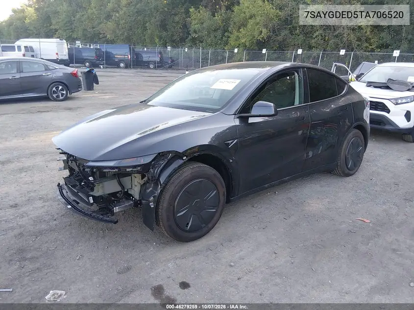 2026 TESLA MODEL Y VIN 7SAYGDED5TA706520 — фото 2