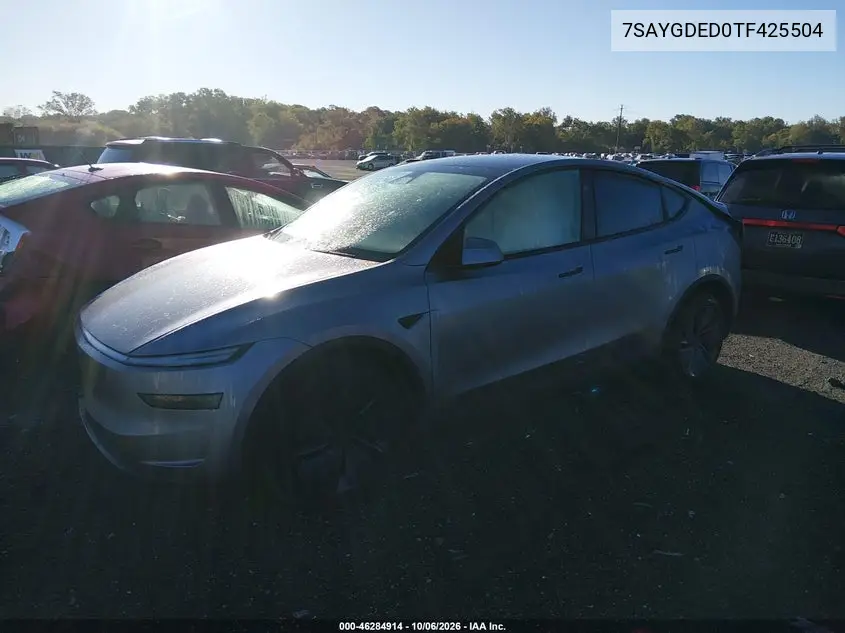 2026 TESLA MODEL Y VIN 7SAYGDED0TF425504 — фото 2