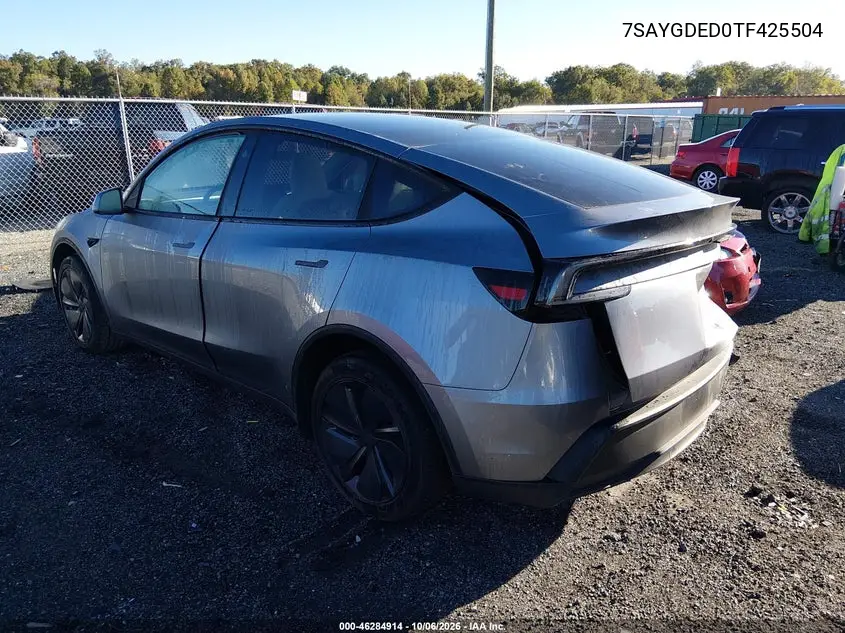 2026 TESLA MODEL Y VIN 7SAYGDED0TF425504 — фото 3