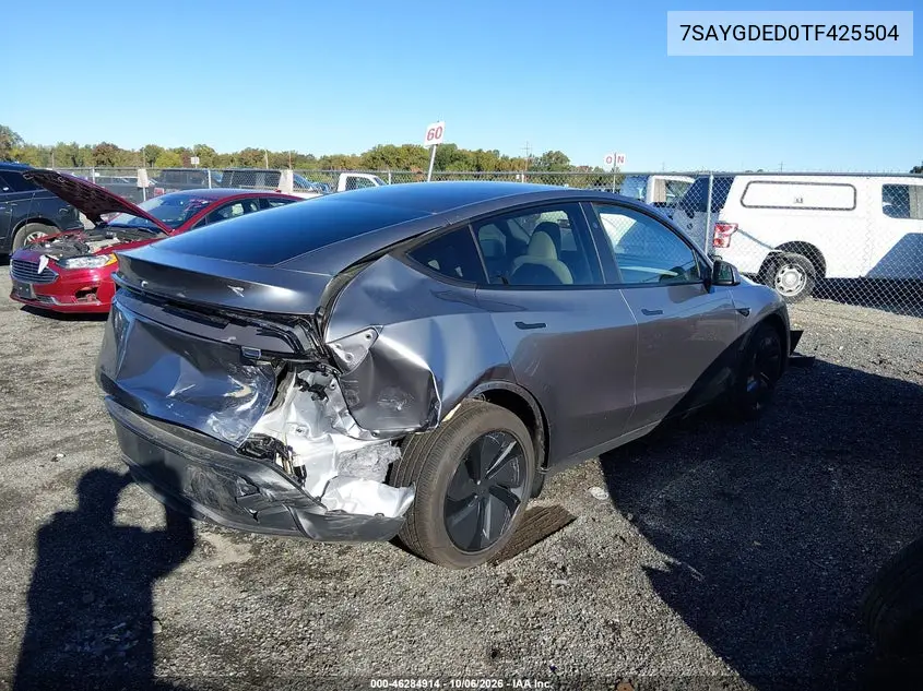 2026 TESLA MODEL Y VIN 7SAYGDED0TF425504 — фото 4