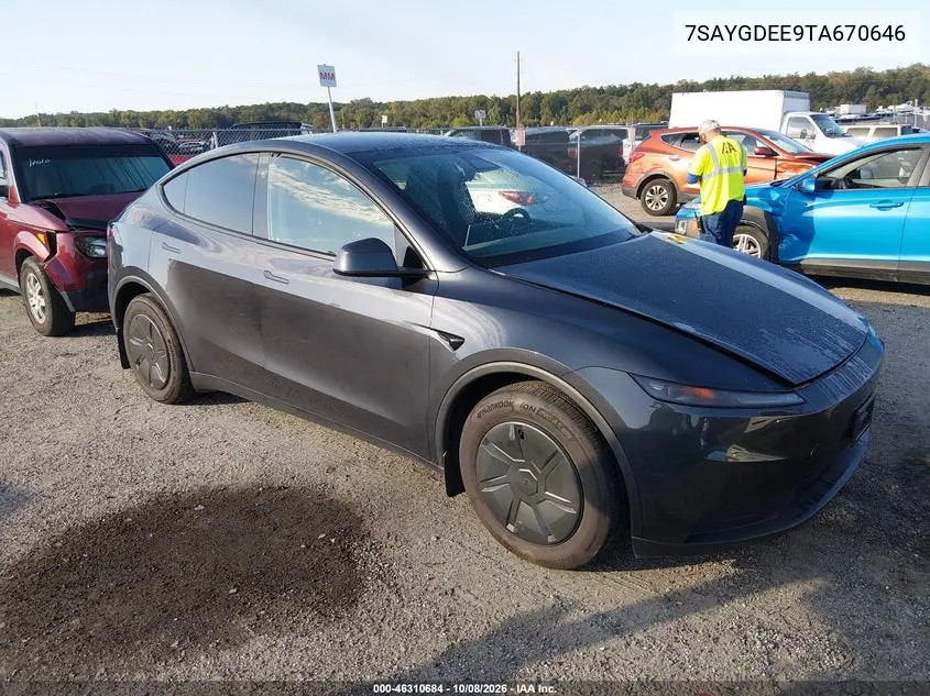 TESLA MODEL Y 2026, VIN 7SAYGDEE9TA670646