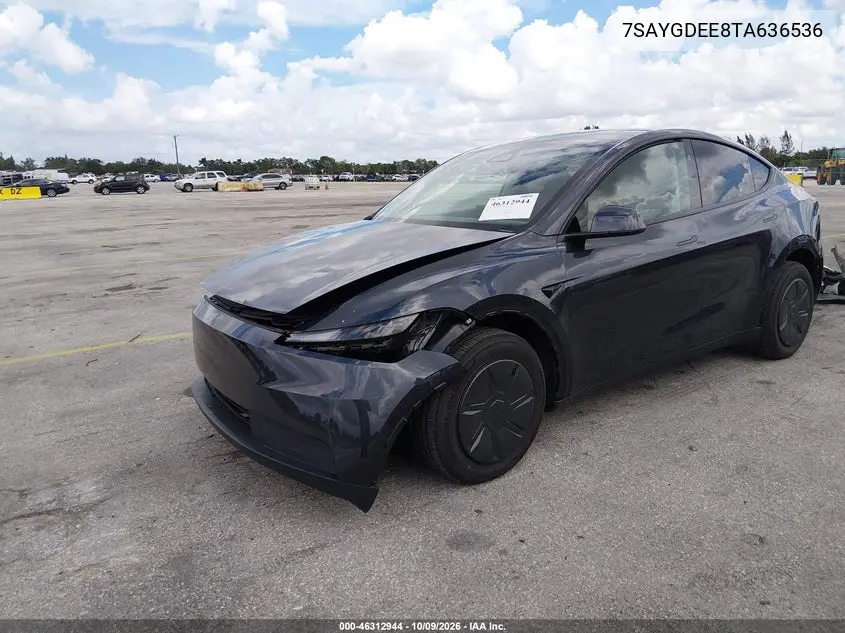 2026 TESLA MODEL Y VIN 7SAYGDEE8TA636536 — фото 2