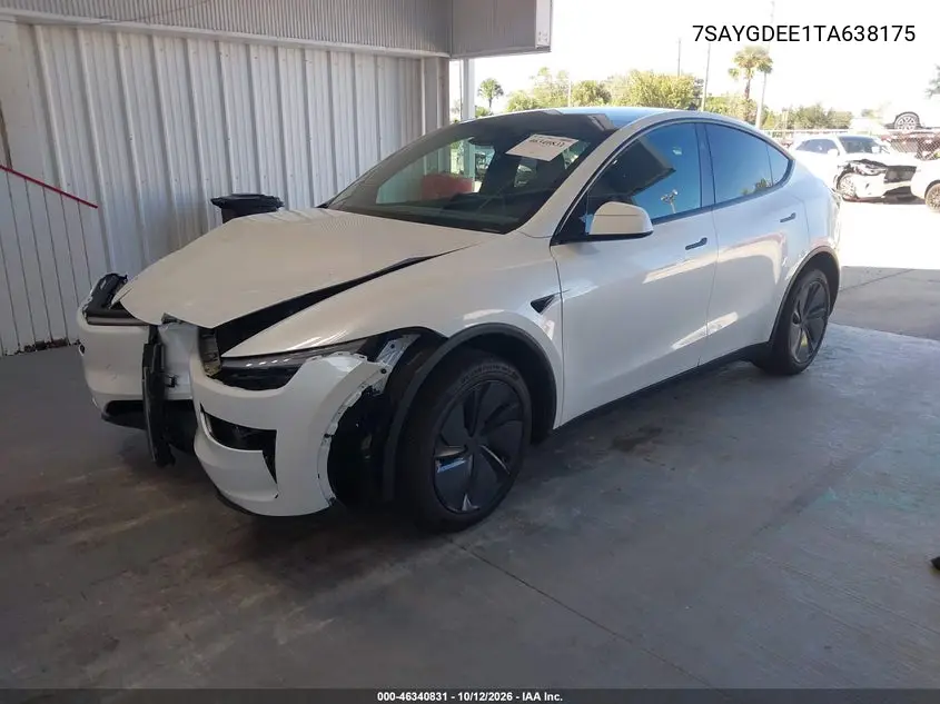 2026 TESLA MODEL Y VIN 7SAYGDEE1TA638175 — фото 2